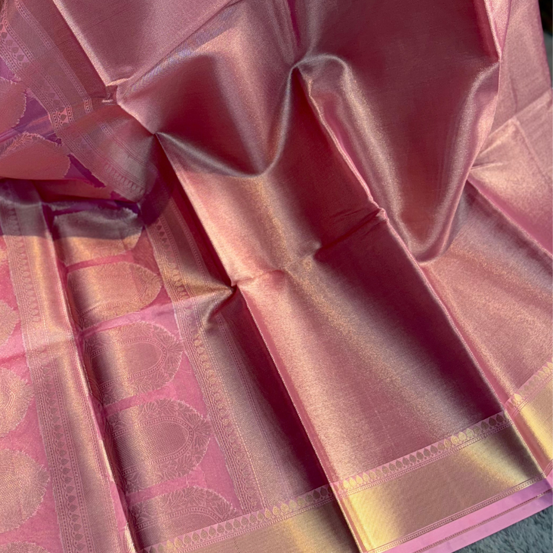 Soft Pink Banarasi Katan Silk Saree
