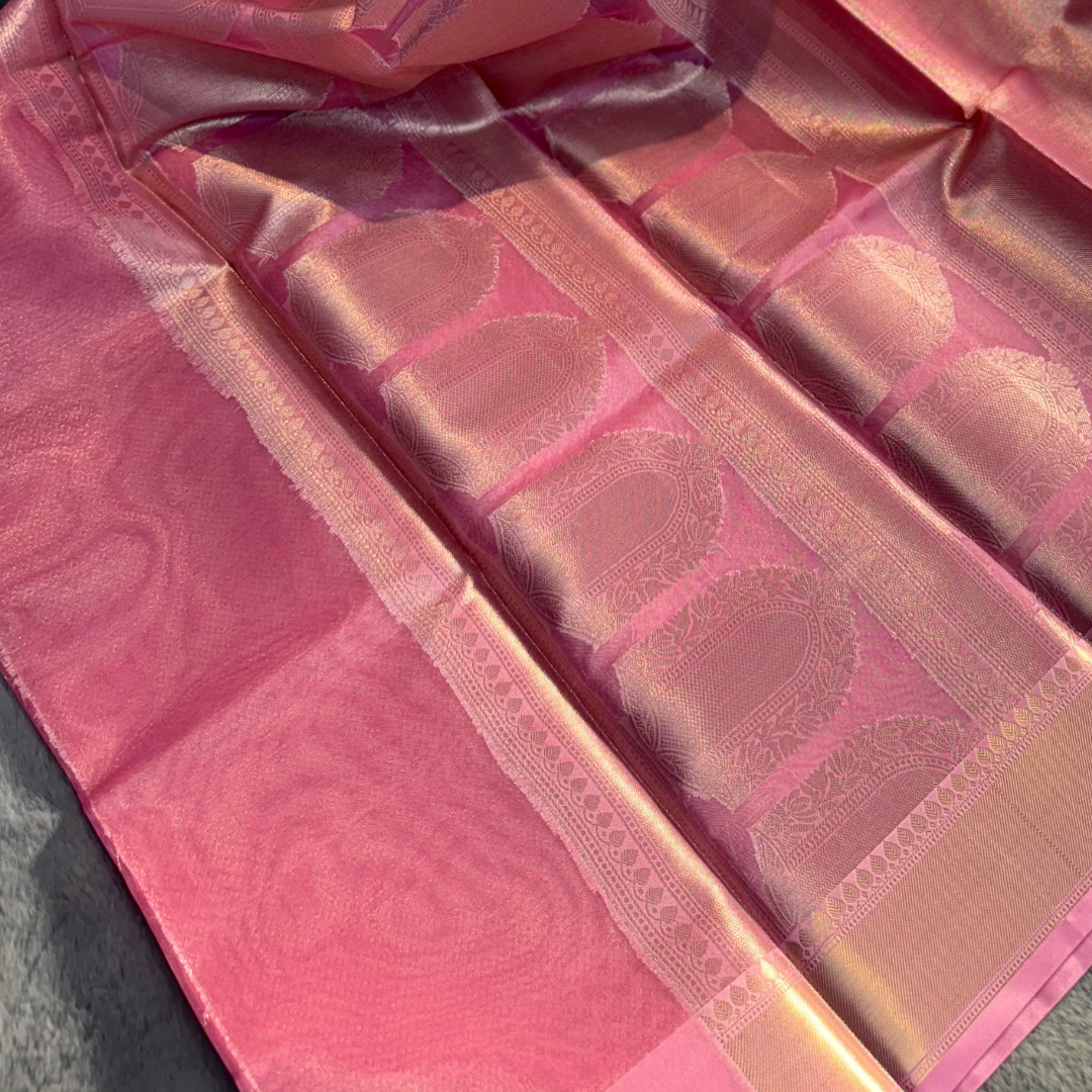 Soft Pink Banarasi Katan Silk Saree
