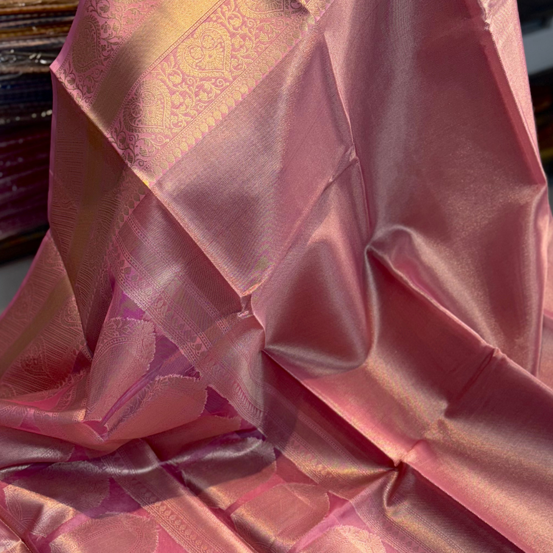 Soft Pink Banarasi Katan Silk Saree