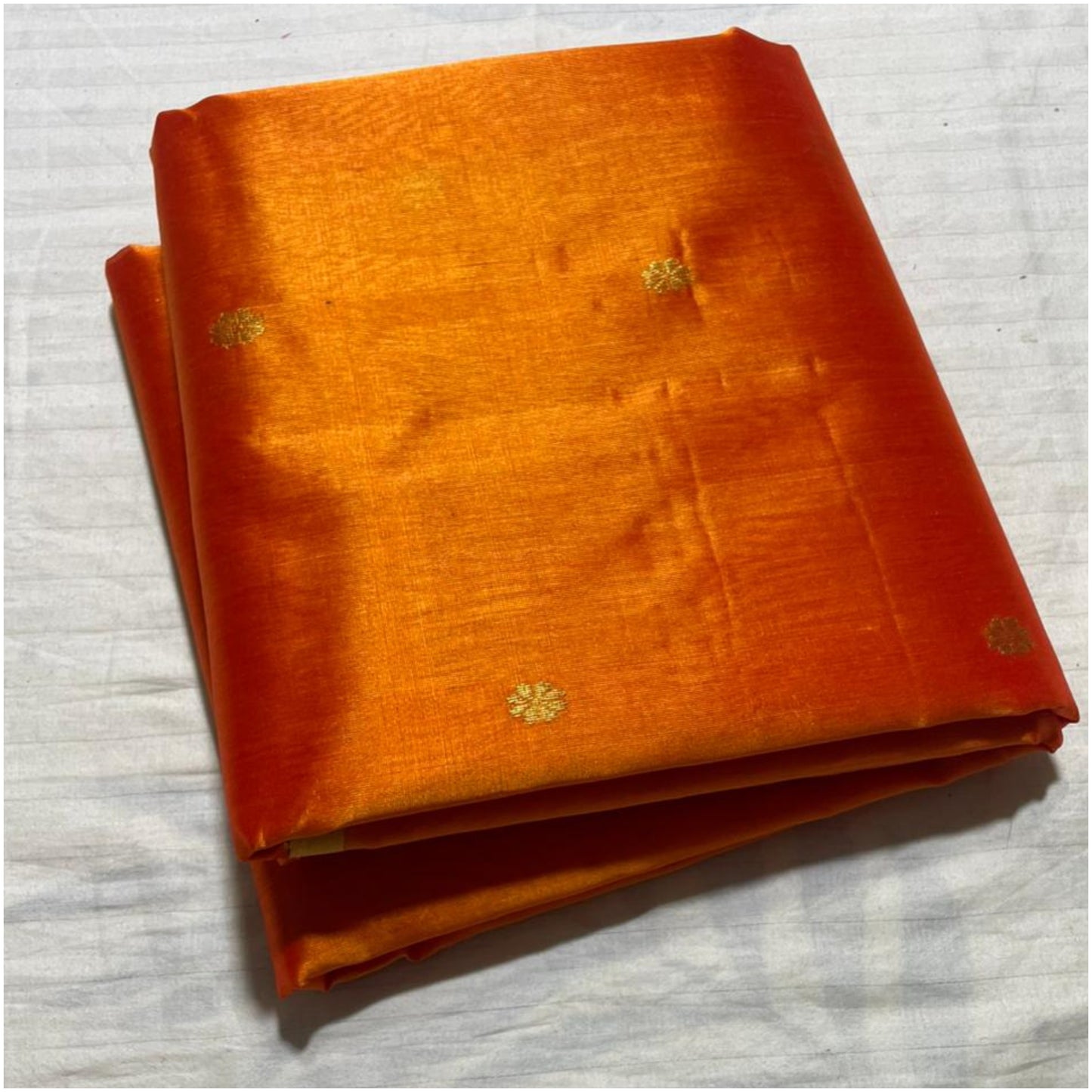 Orange Handloom Chanderi Silk Saree