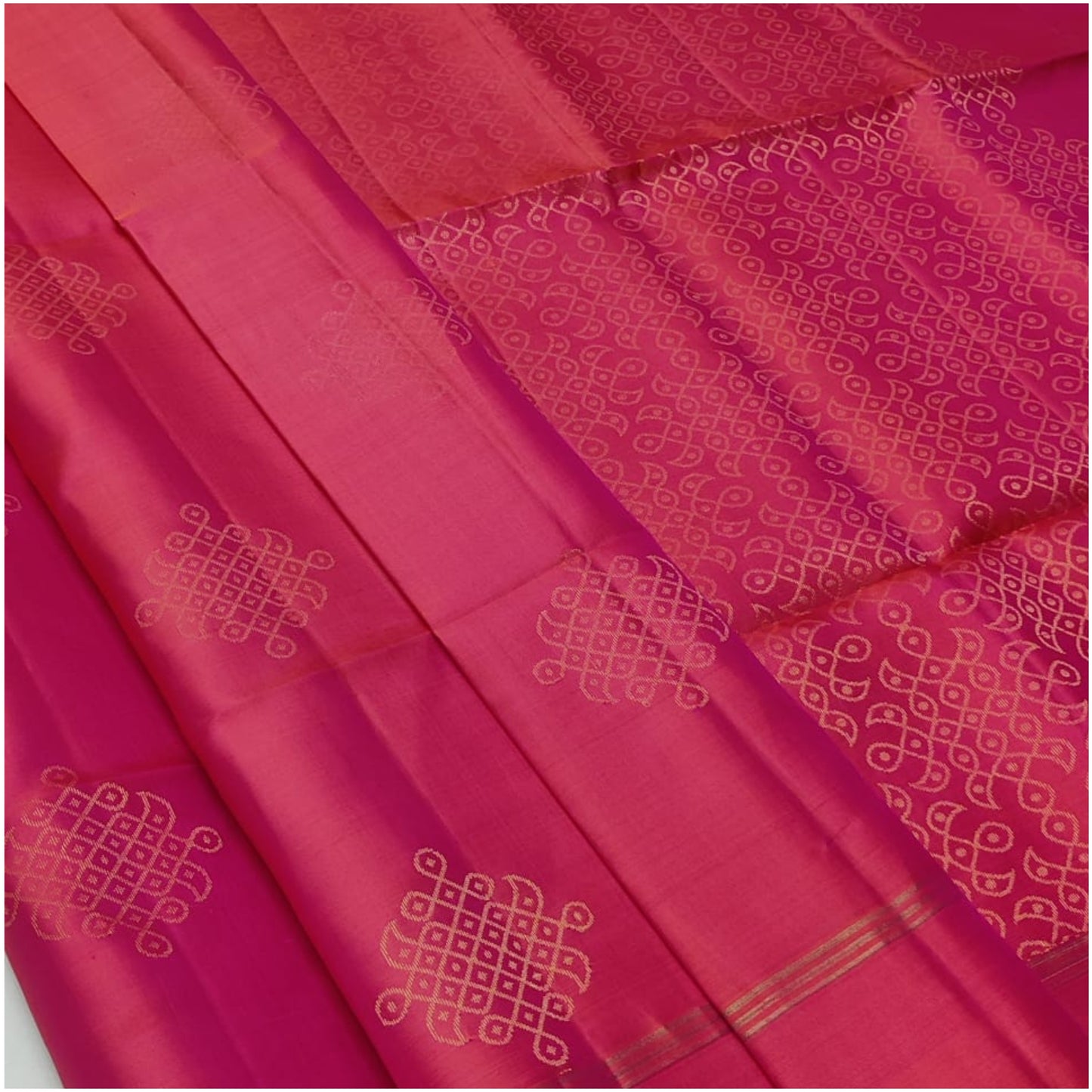 Pink Pure Handloom Double Warp Soft Silk Saree