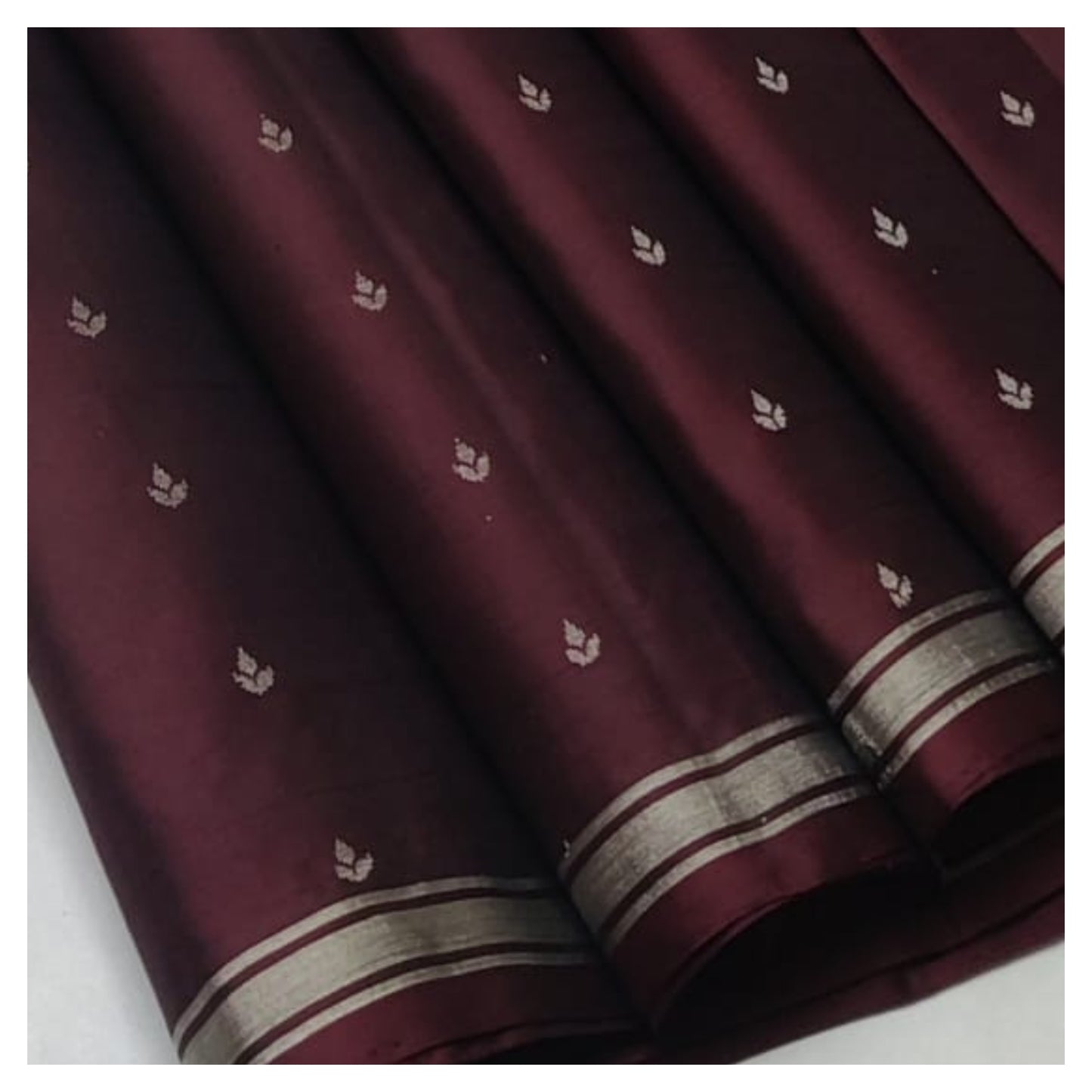 Wine Pure Handloom Double Warp Soft Silk Saree