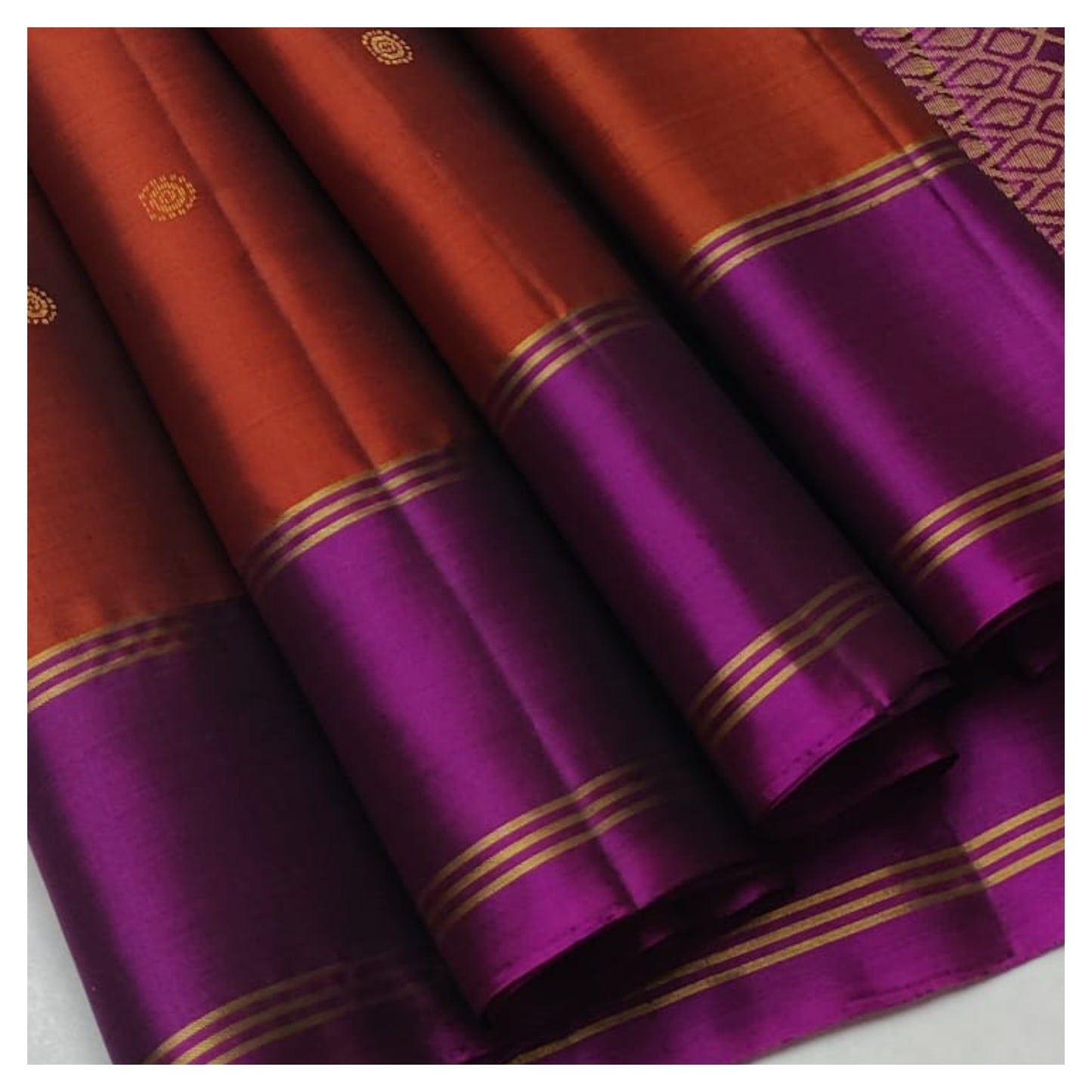 Vermillion Magenta Pure Handloom Double Warp Soft Silk Saree