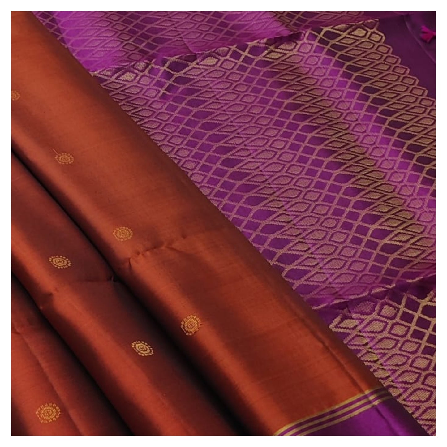 Vermillion Magenta Pure Handloom Double Warp Soft Silk Saree