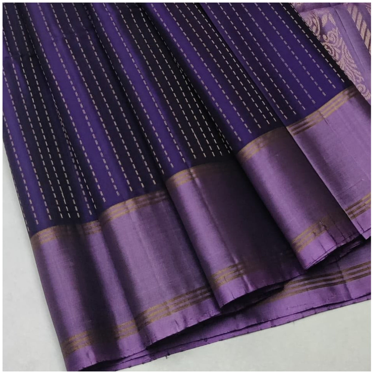 Kaveri Purple Pure Handloom Double Warp Soft Silk Saree