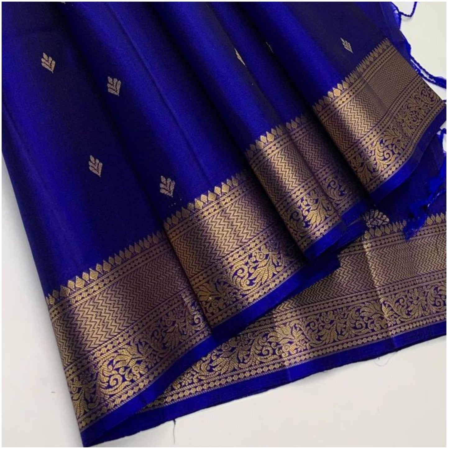 Royal Blue Pure Handloom Double Warp Soft Silk Saree