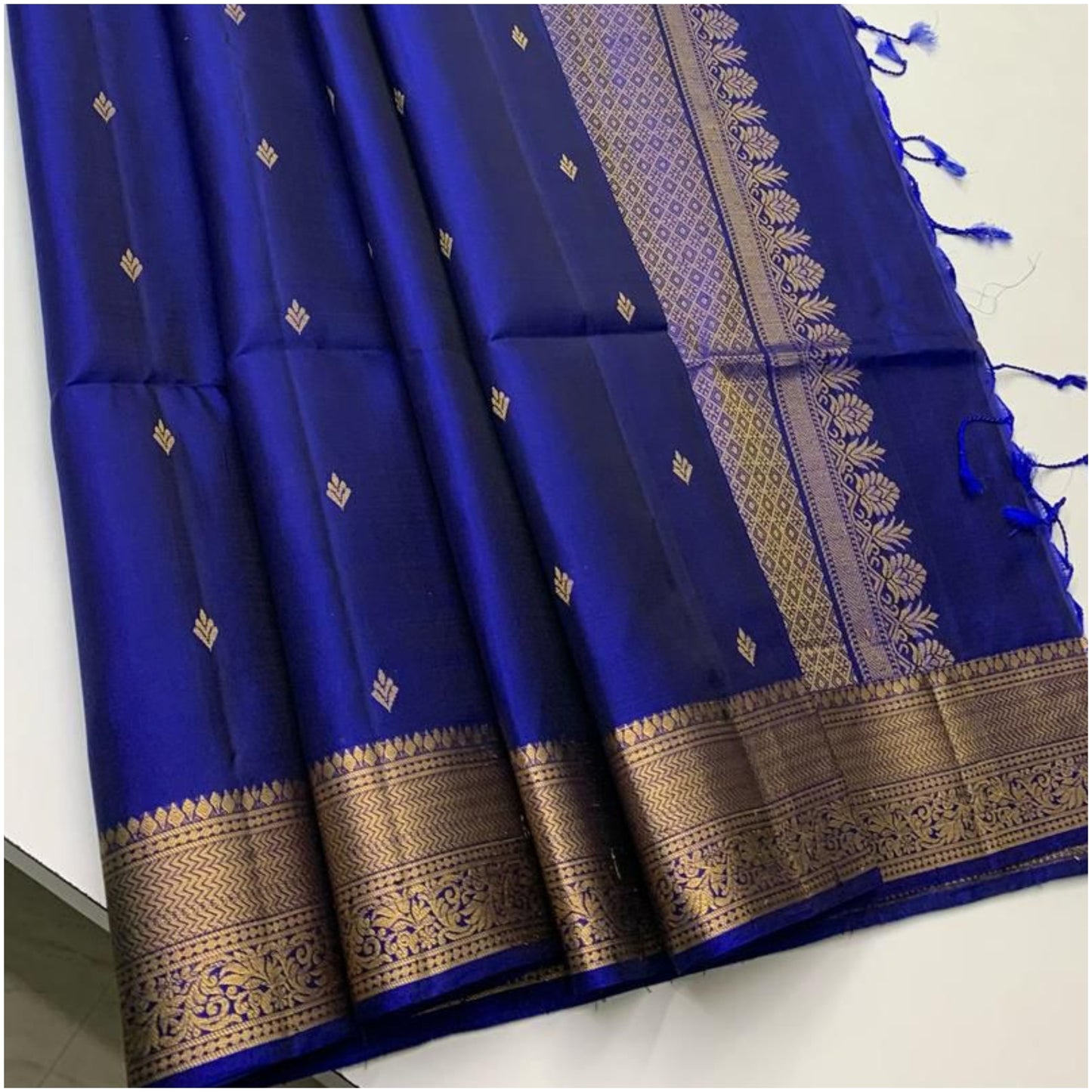 Royal Blue Pure Handloom Double Warp Soft Silk Saree