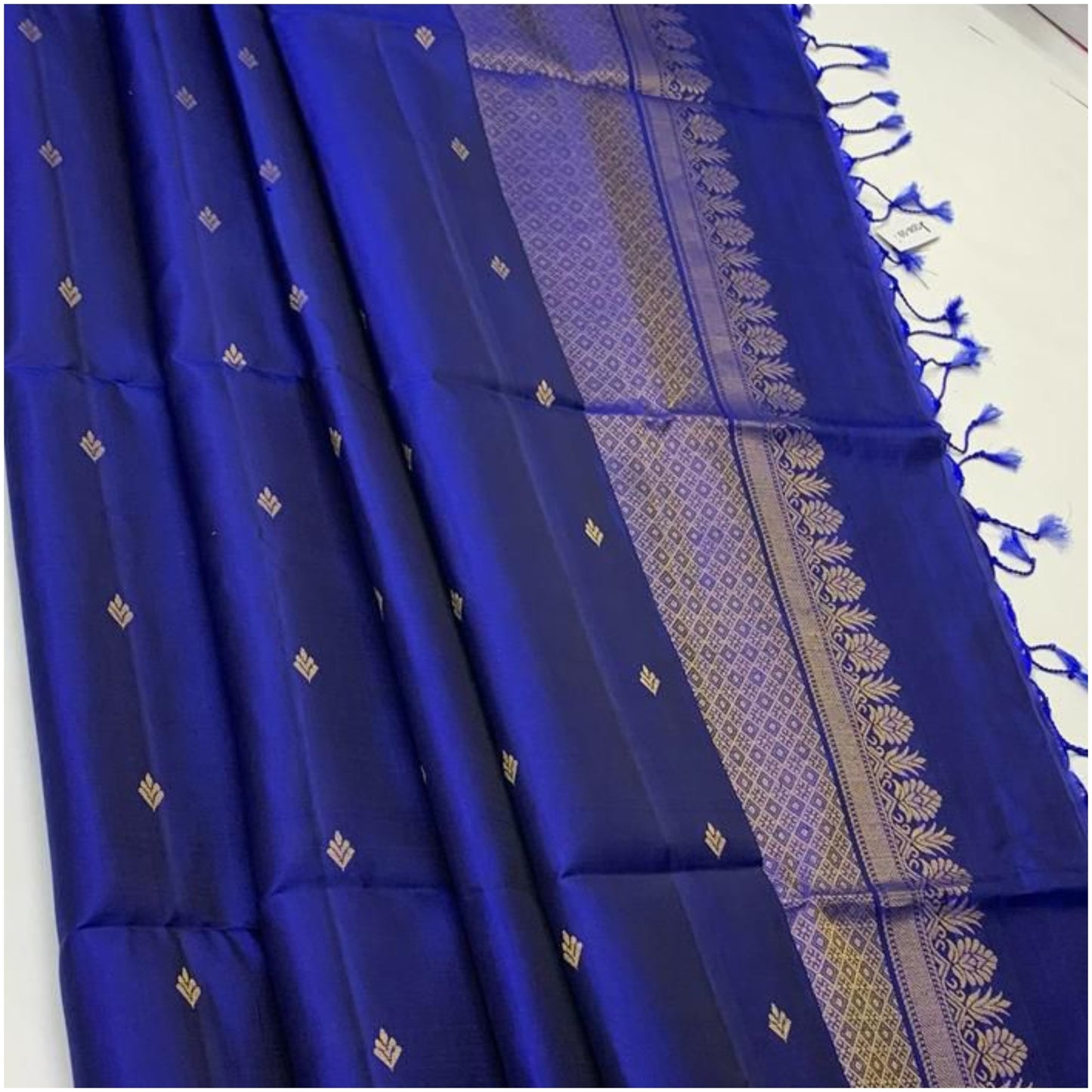 Royal Blue Pure Handloom Double Warp Soft Silk Saree