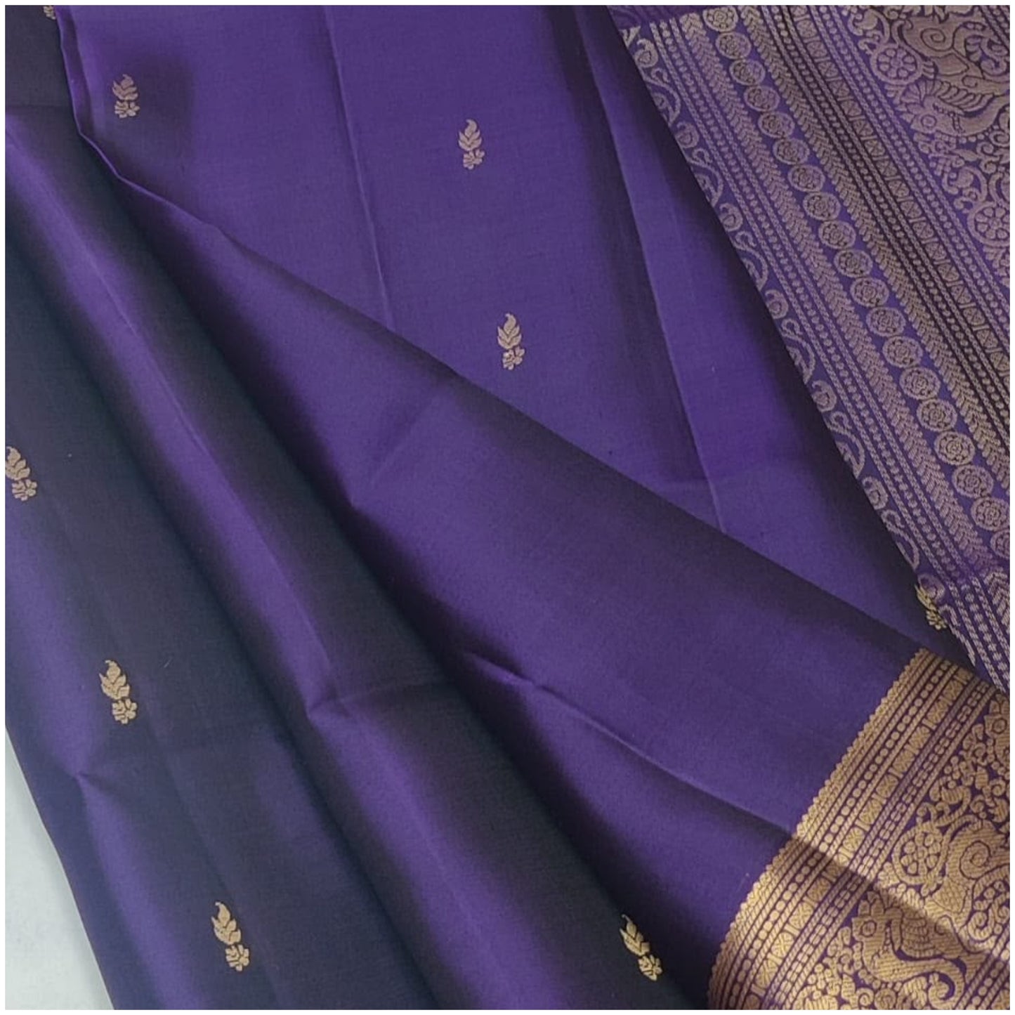 Saira Violet Pure Handloom Double Warp Soft Silk Saree