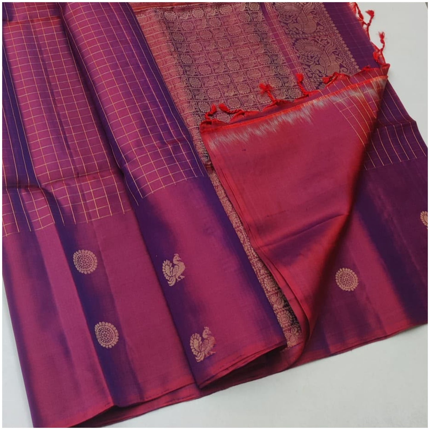 Risha Rich Magenta Pure Handloom Double Warp Soft Silk Saree