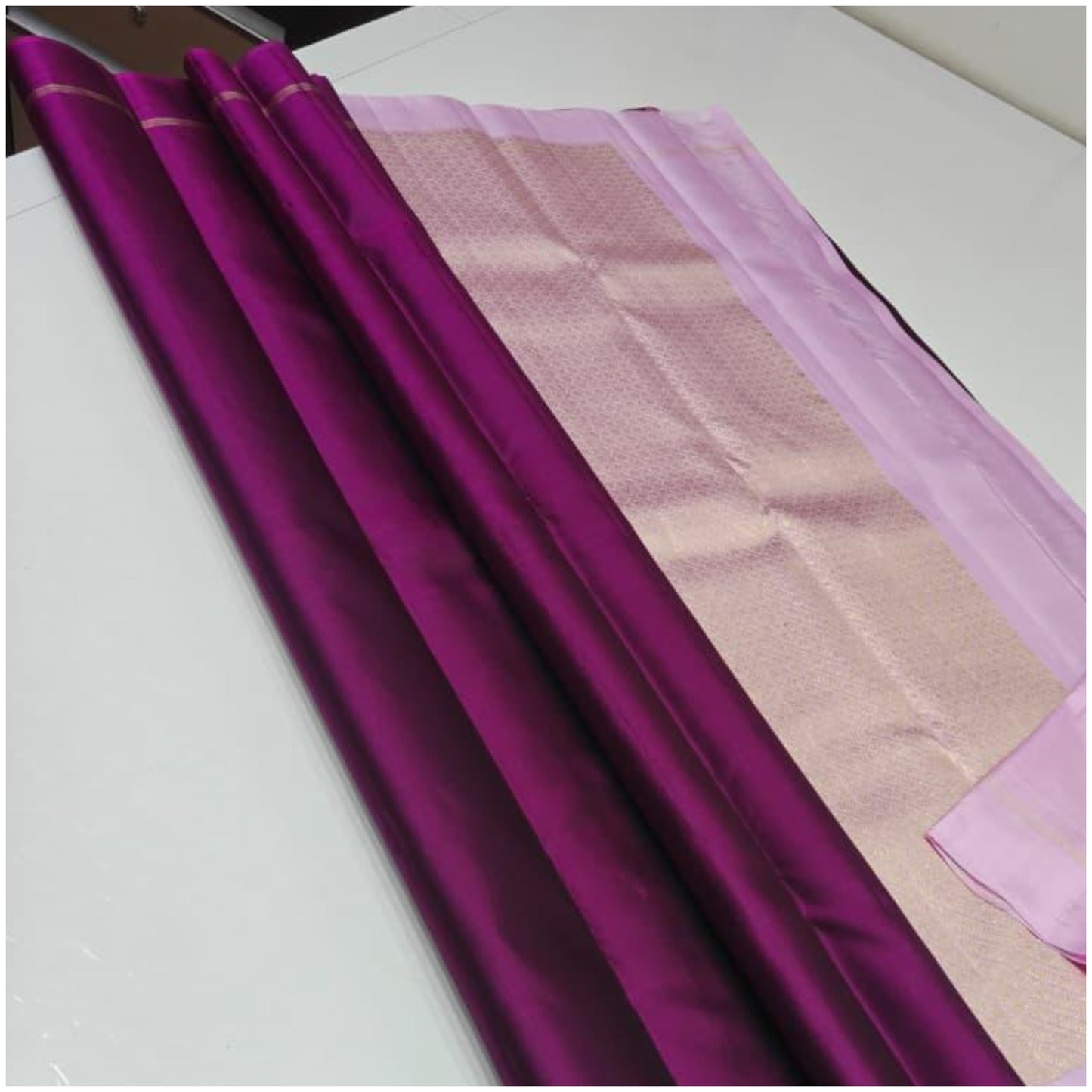 Aanya Magenta Blush Pink Pure Handloom Double Warp Soft Silk Saree
