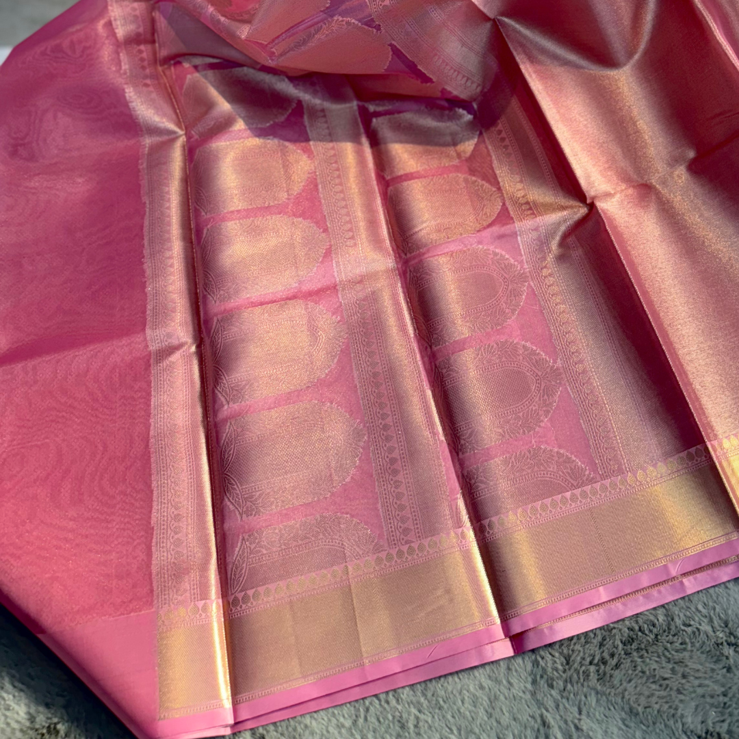 Soft Pink Banarasi Katan Silk Saree