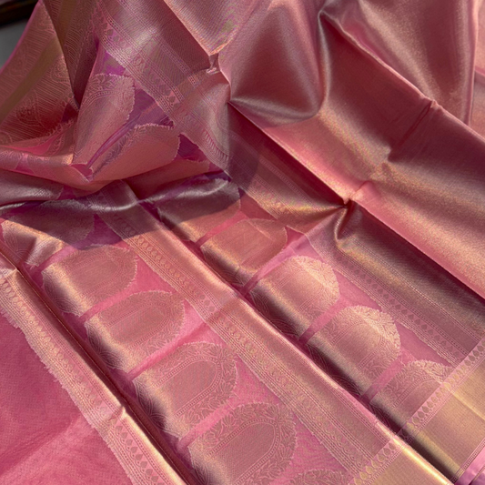 Soft Pink Banarasi Katan Silk Saree