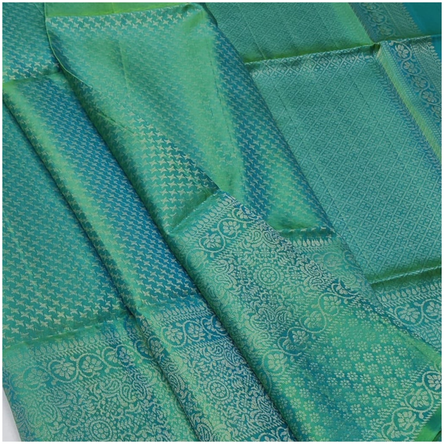 Vamika Prussian Blue Pure Handloom Double Warp Soft Silk Saree