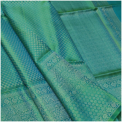 Vamika Prussian Blue Pure Handloom Double Warp Soft Silk Saree