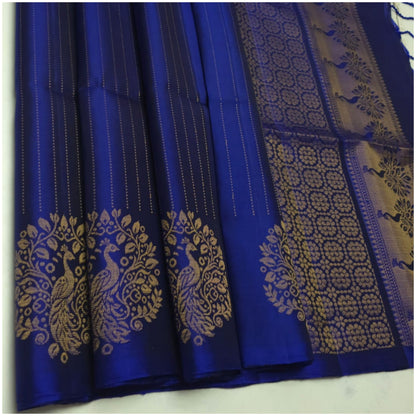 Tridha Deep Blue Pure Handloom Double Warp Soft Silk Saree