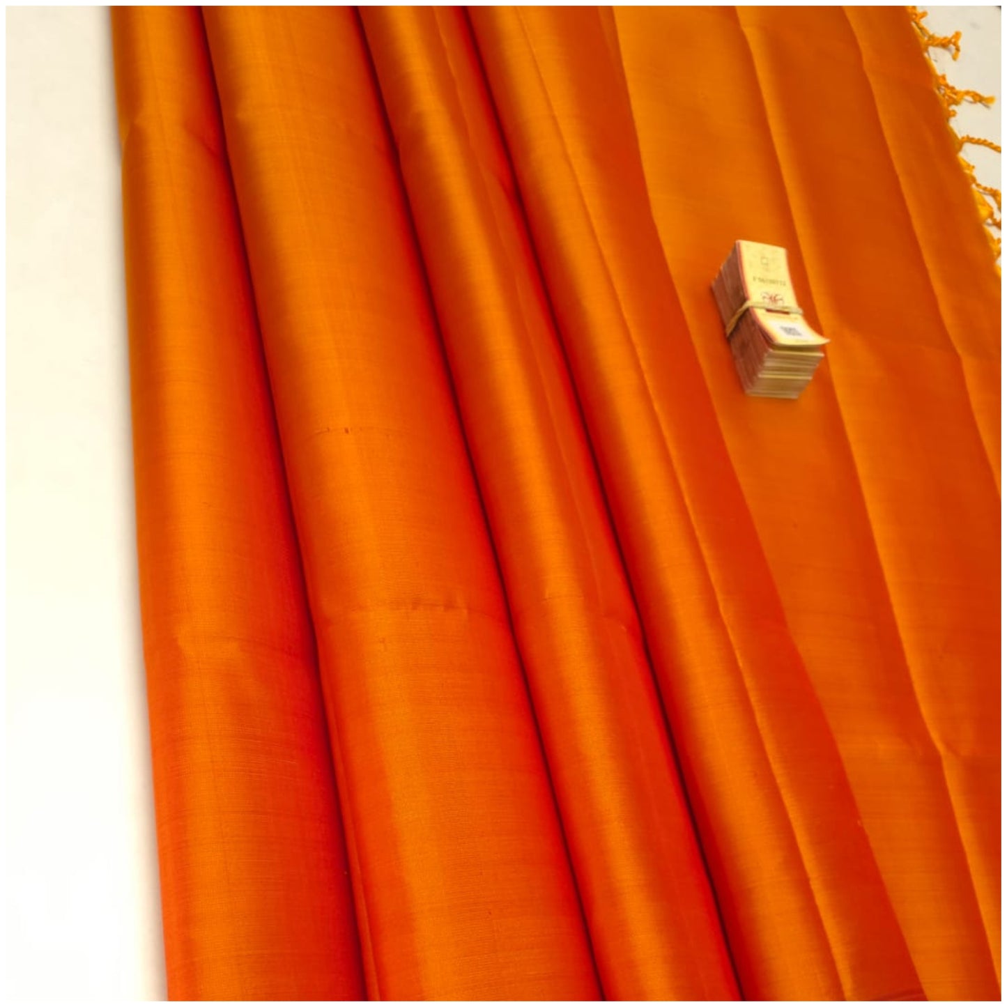 Anaira Orange Pure Handloom Double Warp Soft Silk Saree