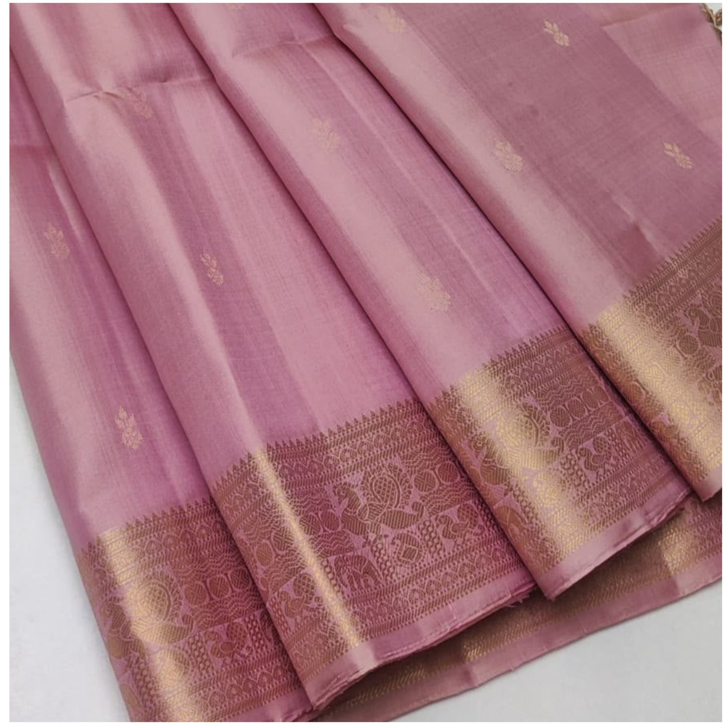 Alaknanda Pastel Pink Pure Handloom Double Warp Soft Silk Saree