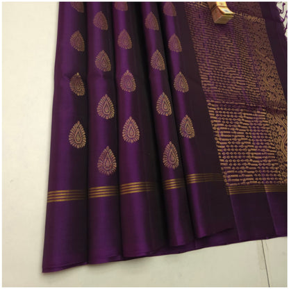 Ramganga Violet Pure Handloom Double Warp Soft Silk Saree