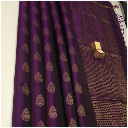 Ramganga Violet Pure Handloom Double Warp Soft Silk Saree