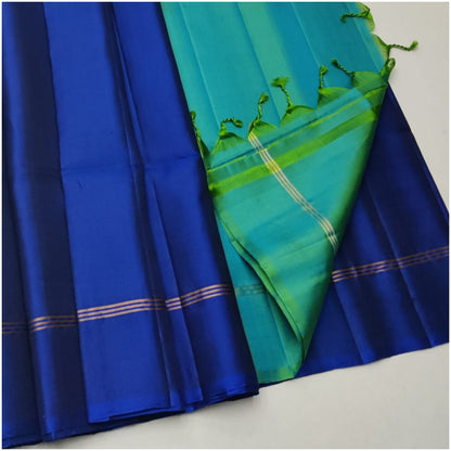 Pohru Blue Pure Handloom Double Warp Soft Silk Saree
