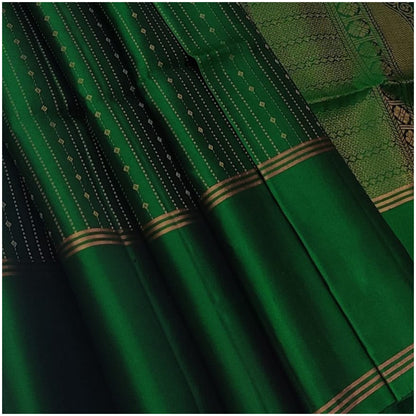 Parbati Emerald Green Pure Handloom Double Warp Soft Silk Saree