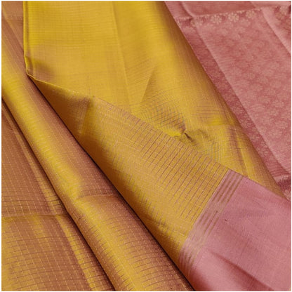 Mithi Yellow Blush Pure Handloom Double Warp Soft Silk Saree