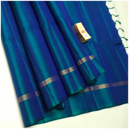 Kural Deep Sea Blue Pure Handloom Soft Silk Saree