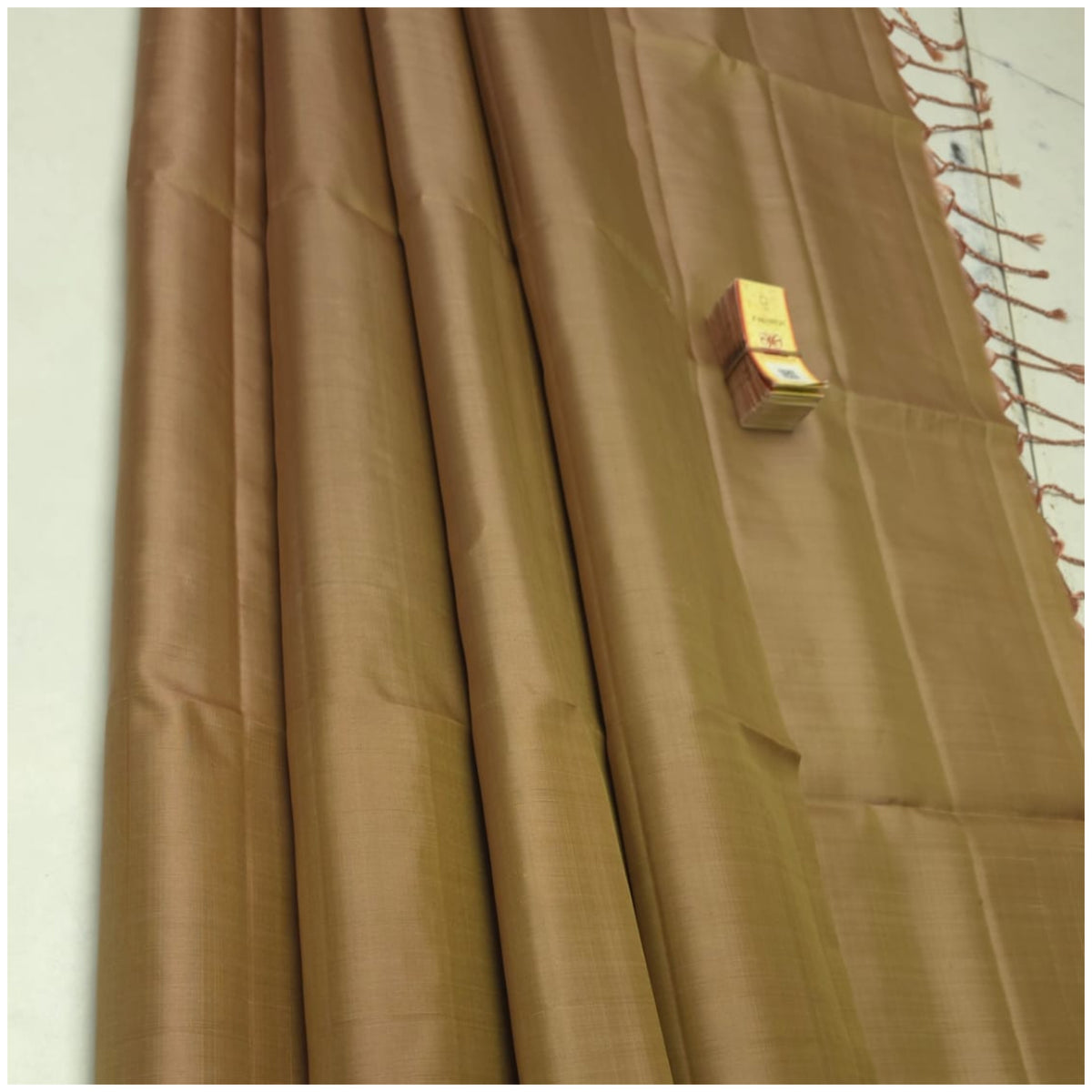 Ahu Tan Khaki Pure Handloom Soft Silk Saree