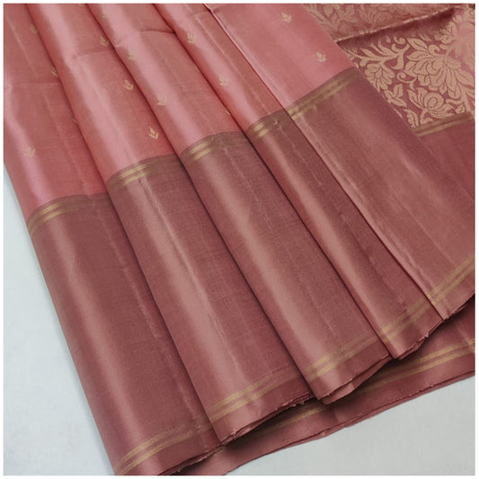 Chakan Pastel Blush Pink Pure Handloom Soft Silk Saree