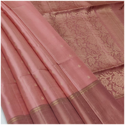 Chakan Pastel Blush Pink Pure Handloom Soft Silk Saree