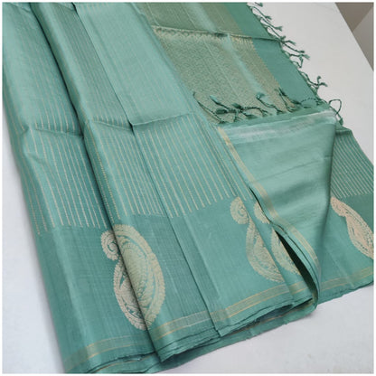 Saimi Pastel Blue Pure Handloom Soft Silk Saree