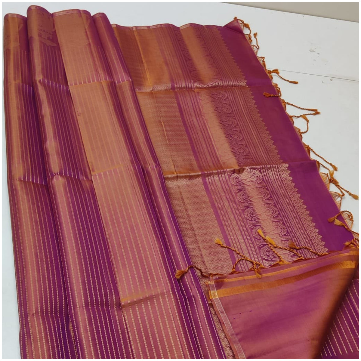 Andheri Vermillion Orange Pure Handloom Soft Silk Saree