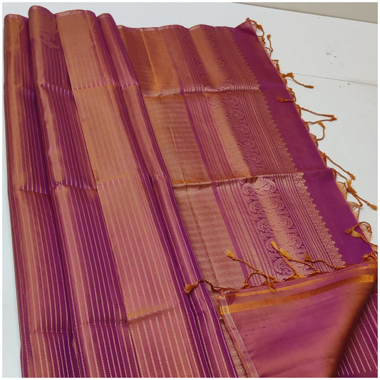 Andheri Vermillion Orange Pure Handloom Soft Silk Saree