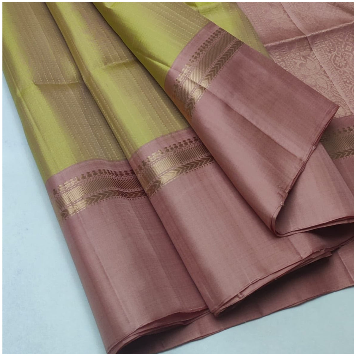 Retri Pastel Green Blush Pink Pure Handloom Soft Silk Saree