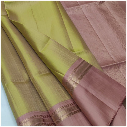 Retri Pastel Green Blush Pink Pure Handloom Soft Silk Saree