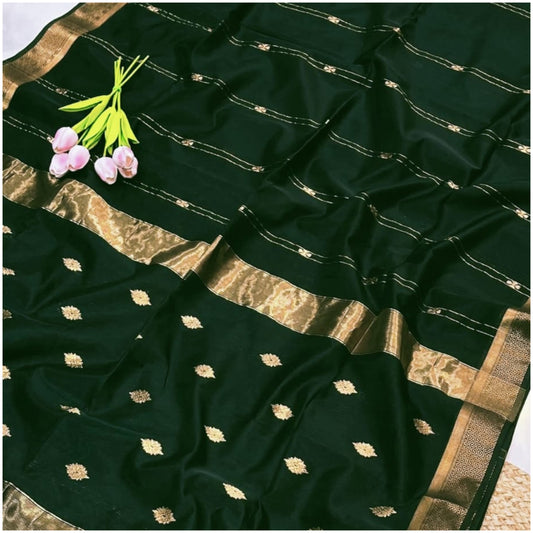 Atrai Deep Green Pure Handloom Maheshwari Silk