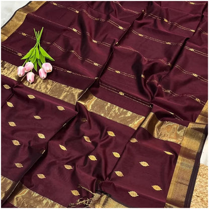 Hiran Burgundy Pure Handloom Maheshwari Silk