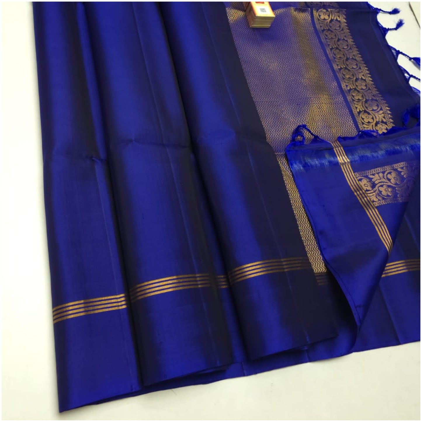 Yamuna Rich Blue Pure Handloom Double Warp Soft Silk Saree