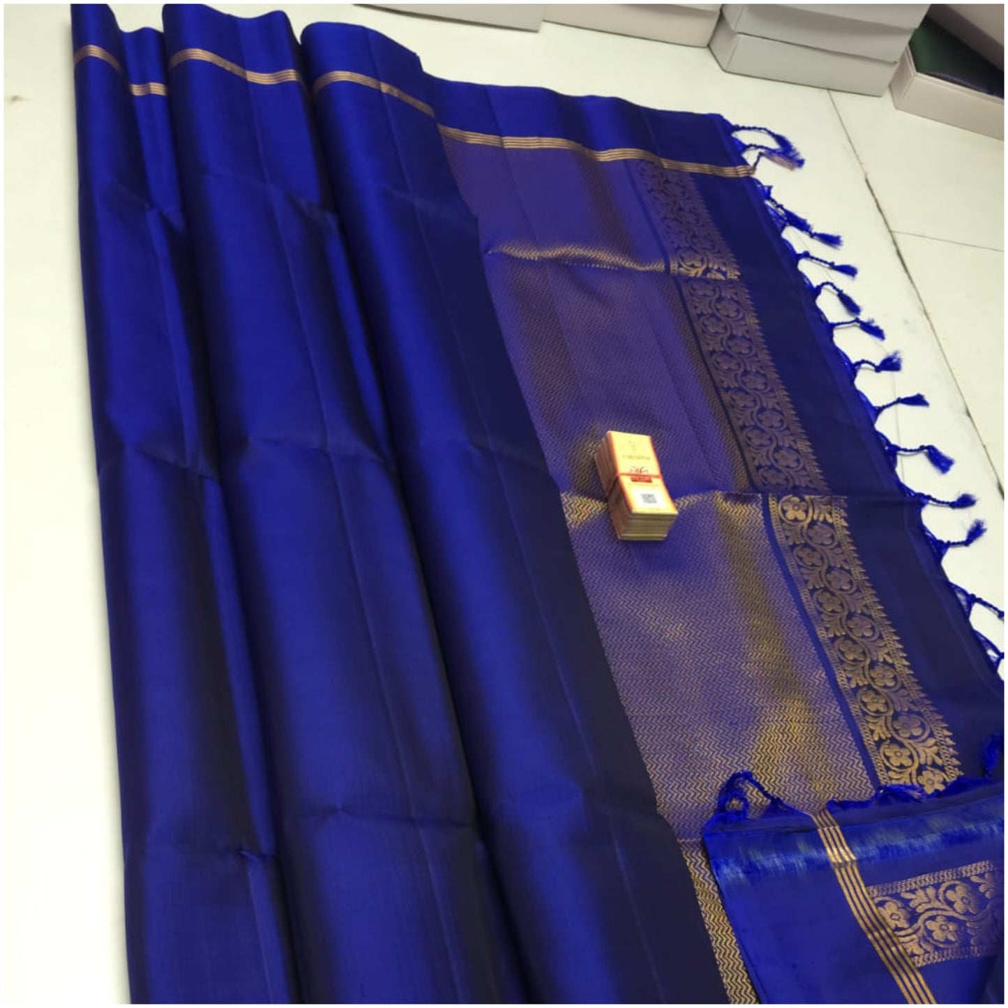 Yamuna Rich Blue Pure Handloom Double Warp Soft Silk Saree