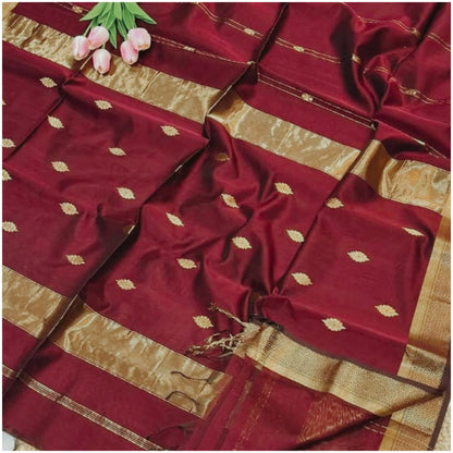 Rapti Deep Red Pure Handloom Maheshwari Silk