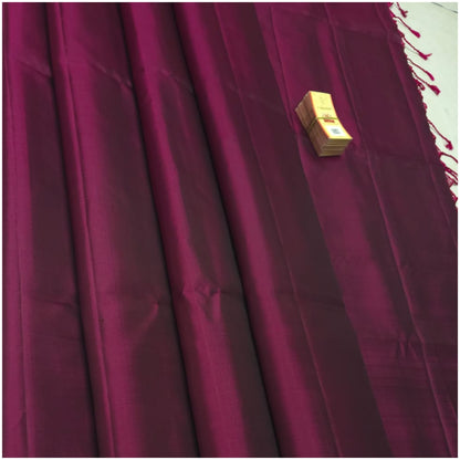 Bhagirathi Wine Berry Pure Handloom Soft Silk Saree