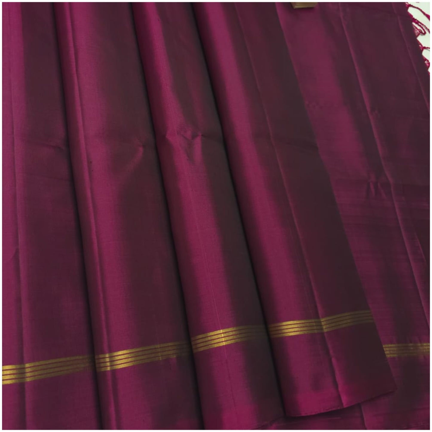 Bhagirathi Wine Berry Pure Handloom Soft Silk Saree