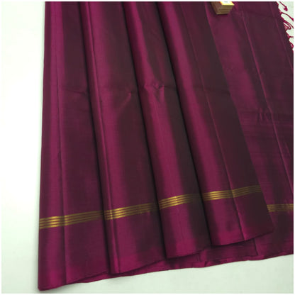 Bhagirathi Wine Berry Pure Handloom Soft Silk Saree