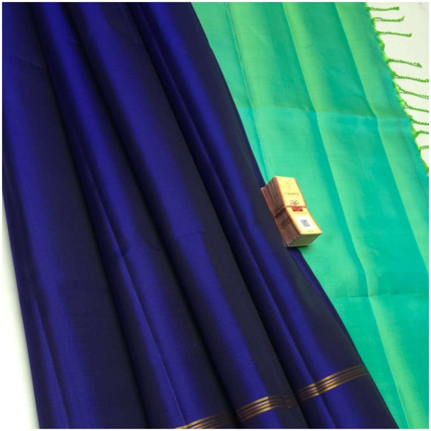 Dhansiri Electric Blue Turqouise Pallu Pure Handloom Soft Silk Saree