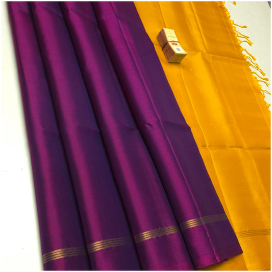 Sankosh Magenta Yellow Pure Handloom Soft Silk Saree