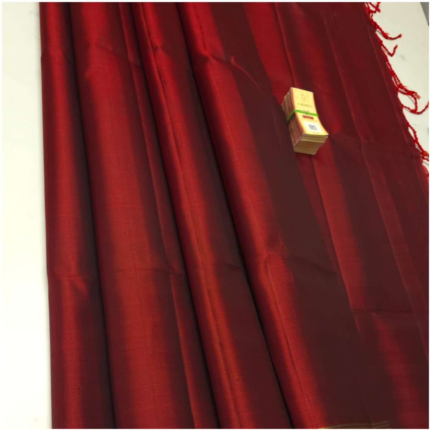 Sharda Deep Red Pure Handloom Soft Silk Saree