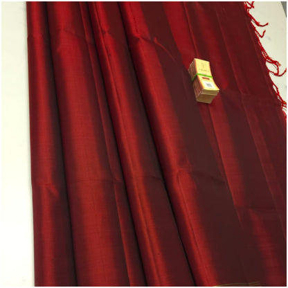 Sharda Deep Red Pure Handloom Soft Silk Saree