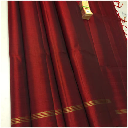 Sharda Deep Red Pure Handloom Soft Silk Saree