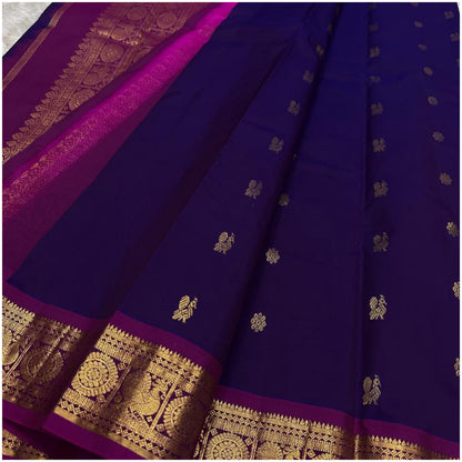 Ambika Violet Magenta Pure Handloom Soft Silk Saree